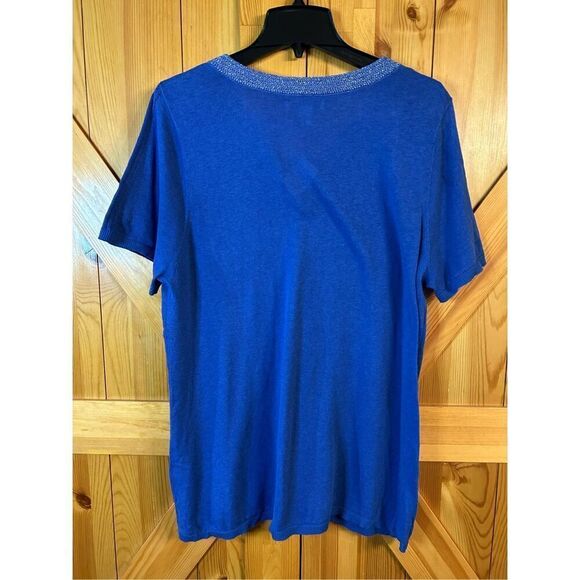 CJ Banks short sleeve sweater, V-neck size 2X front pocket nwt (0836) - Picture 6 of 6